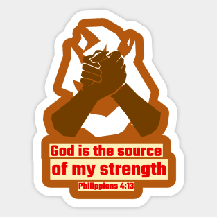 God is the Source of my Strength Sticker